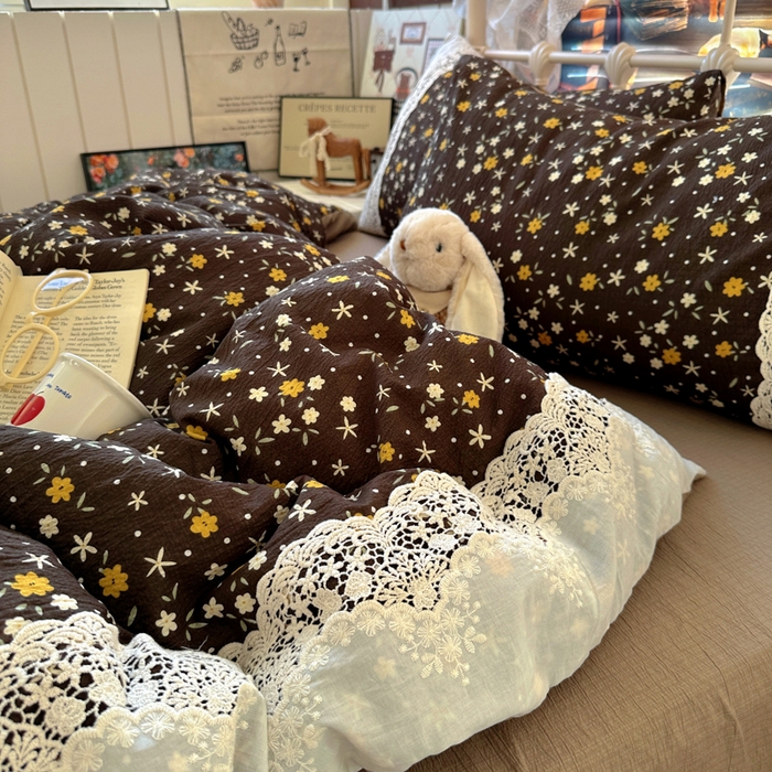 91家纺网 家纺一手货源 找家纺 （总）阿曼达 2025新款水洗全工艺印染甜美复古四件套