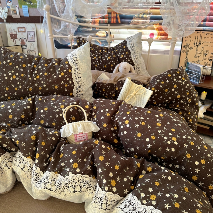 91家纺网 家纺一手货源 找家纺 （总）阿曼达 2025新款水洗全工艺印染甜美复古四件套