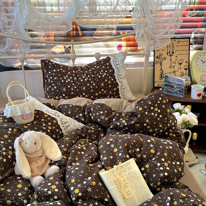 91家纺网 家纺一手货源 找家纺 （总）阿曼达 2025新款水洗全工艺印染甜美复古四件套