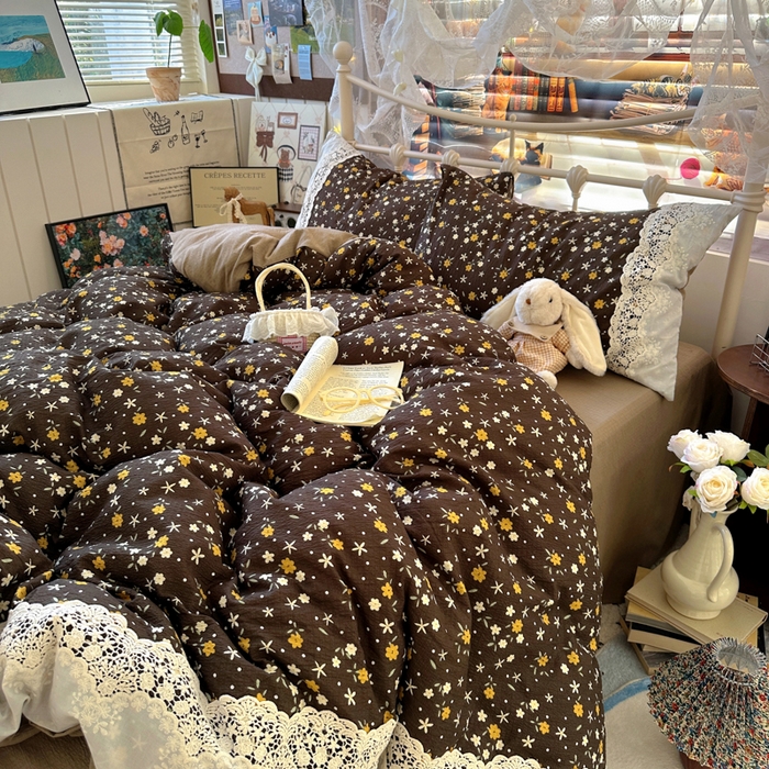 91家纺网 家纺一手货源 找家纺 （总）阿曼达 2025新款水洗全工艺印染甜美复古四件套