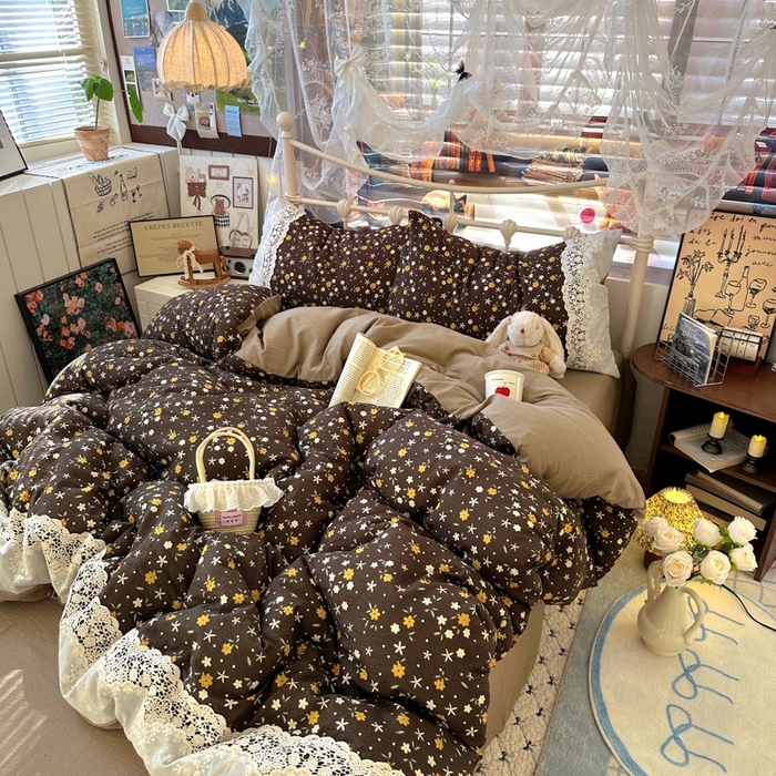 91家纺网 家纺一手货源 找家纺 （总）阿曼达 2025新款水洗全工艺印染甜美复古四件套