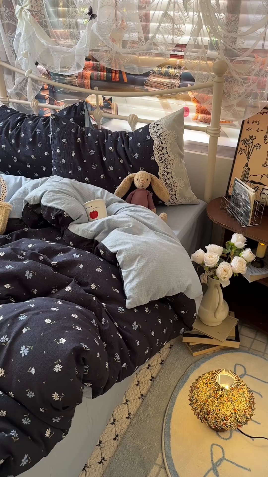 91家纺网 家纺一手货源 找家纺 阿曼达 2025新款水洗全工艺印染甜美复古四件套 甜美复古-小雏菊