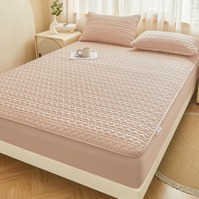 91家纺网 家纺一手货源 找家纺 （总）邵依家纺 2025新款A类大豆夹棉爱心款原棉防水床笠