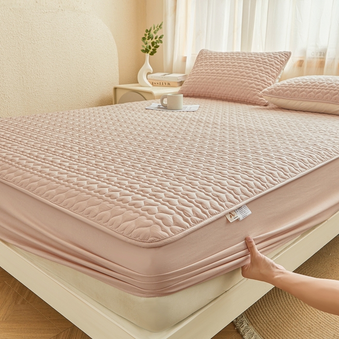 91家纺网 家纺一手货源 找家纺 （总）邵依家纺 2025新款A类大豆夹棉爱心款原棉防水床笠