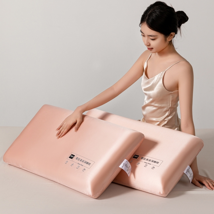 91家纺网 家纺一手货源 找家纺 七夜居 2025酒店0压美 容慢回弹记忆枕芯枕头面包枕零压力学生成人枕芯护颈按摩记忆棉枕头 豆沙玉