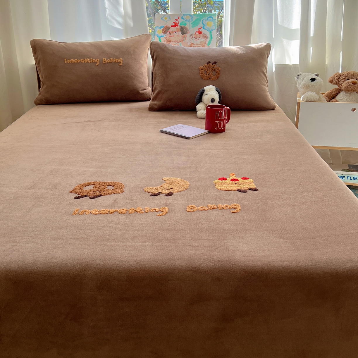 91家纺网 家纺一手货源 找家纺 （总）桃喜 2025新款秋冬牛奶绒床笠三件套（会员-3）