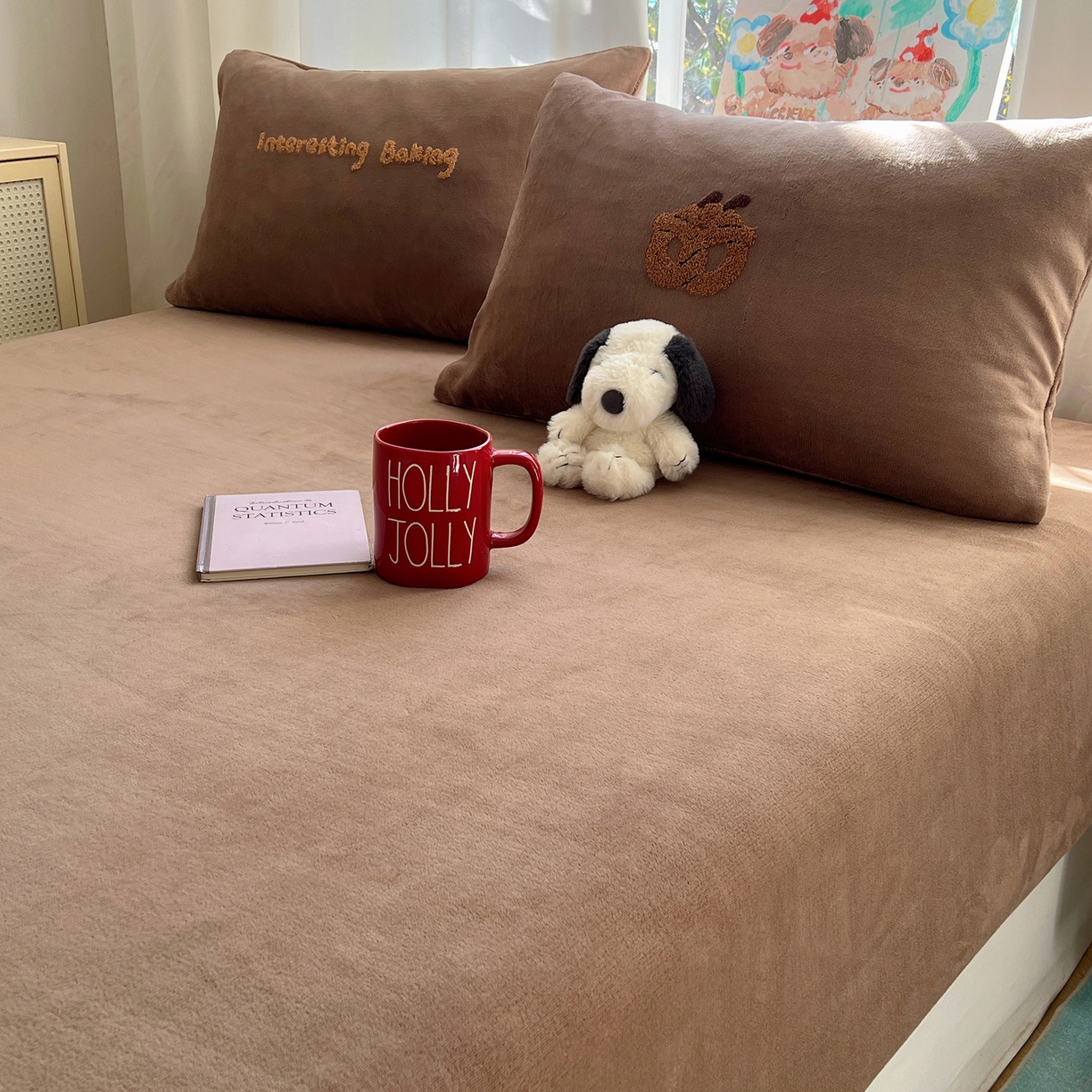 91家纺网 家纺一手货源 找家纺 （总）桃喜 2025新款秋冬牛奶绒床笠三件套（会员-3）