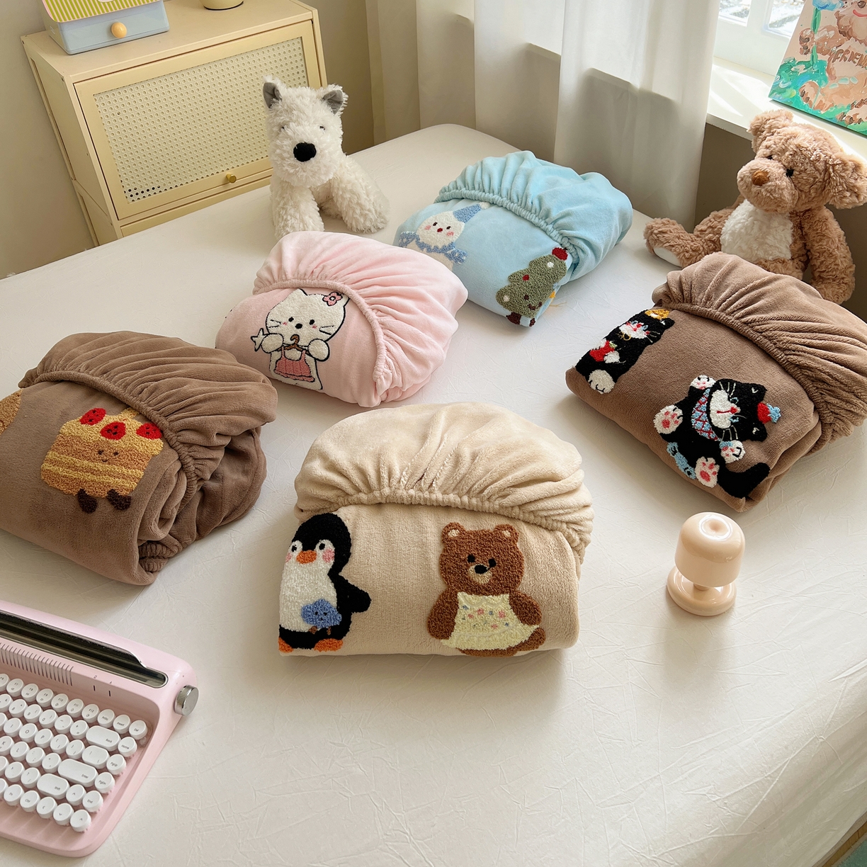 91家纺网 家纺一手货源 找家纺 桃喜 2025新款秋冬牛奶绒床笠三件套（会员-3） 组合图