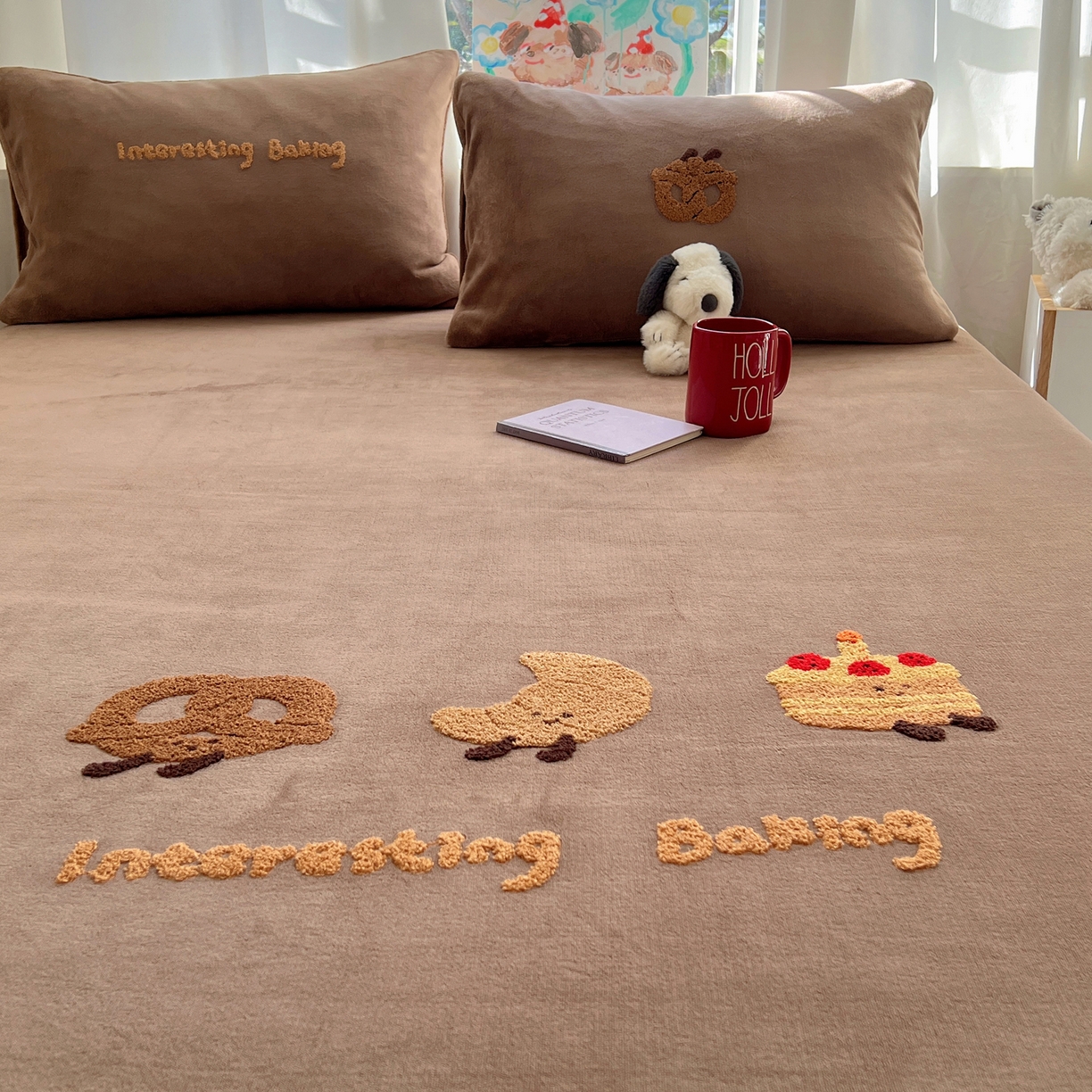 91家纺网 家纺一手货源 找家纺 桃喜 2025新款秋冬牛奶绒床笠三件套（会员-3） 美拉德甜点