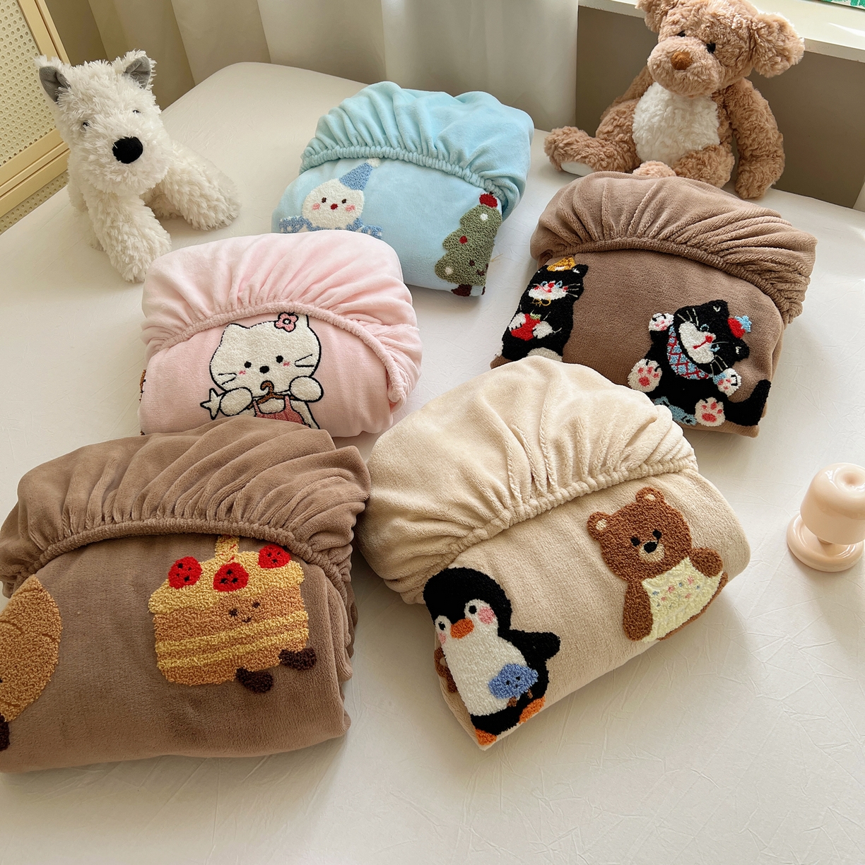 91家纺网 家纺一手货源 找家纺 桃喜 2025新款秋冬牛奶绒床笠三件套（会员-3） 组合图