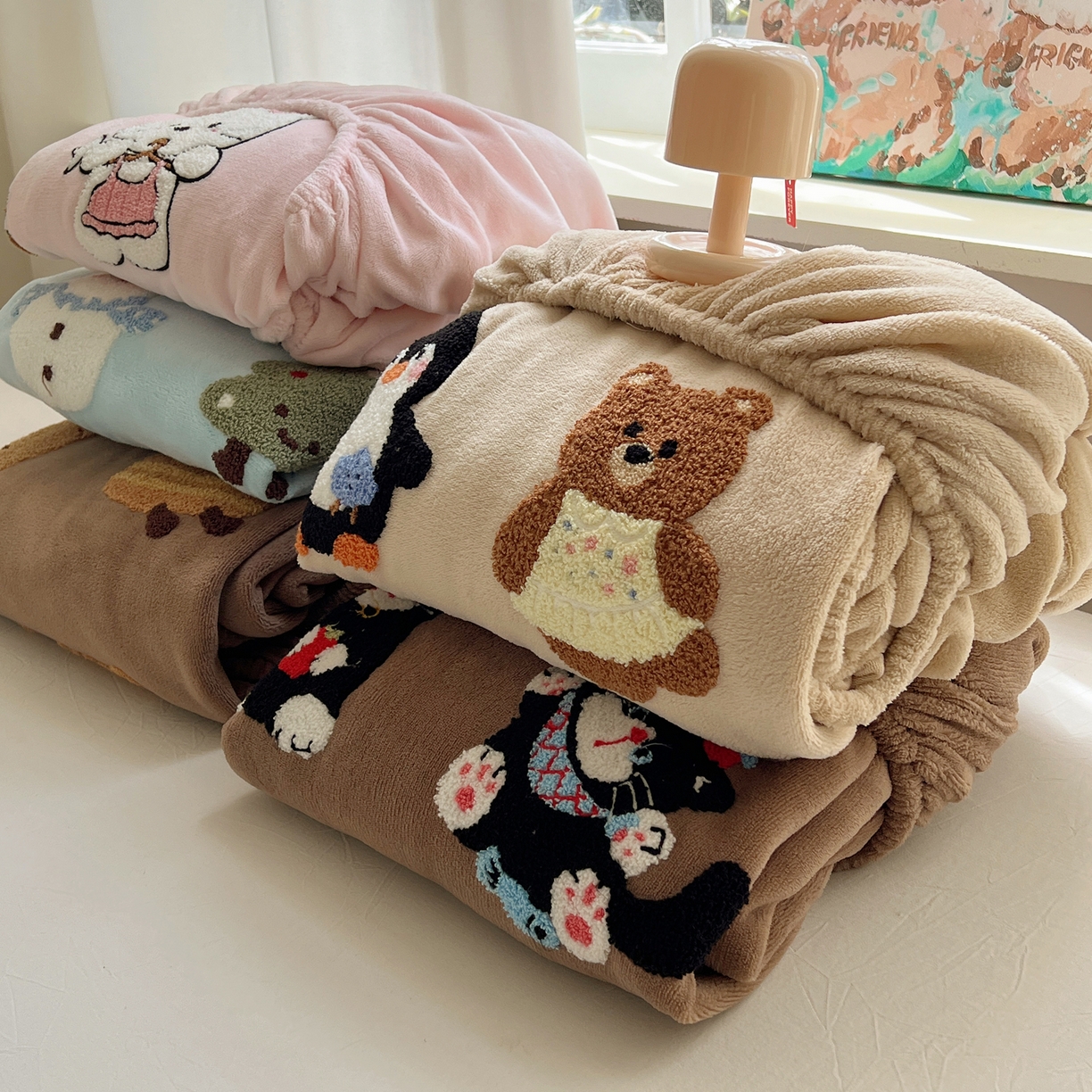 91家纺网 家纺一手货源 找家纺 桃喜 2025新款秋冬牛奶绒床笠三件套（会员-3） 组合图