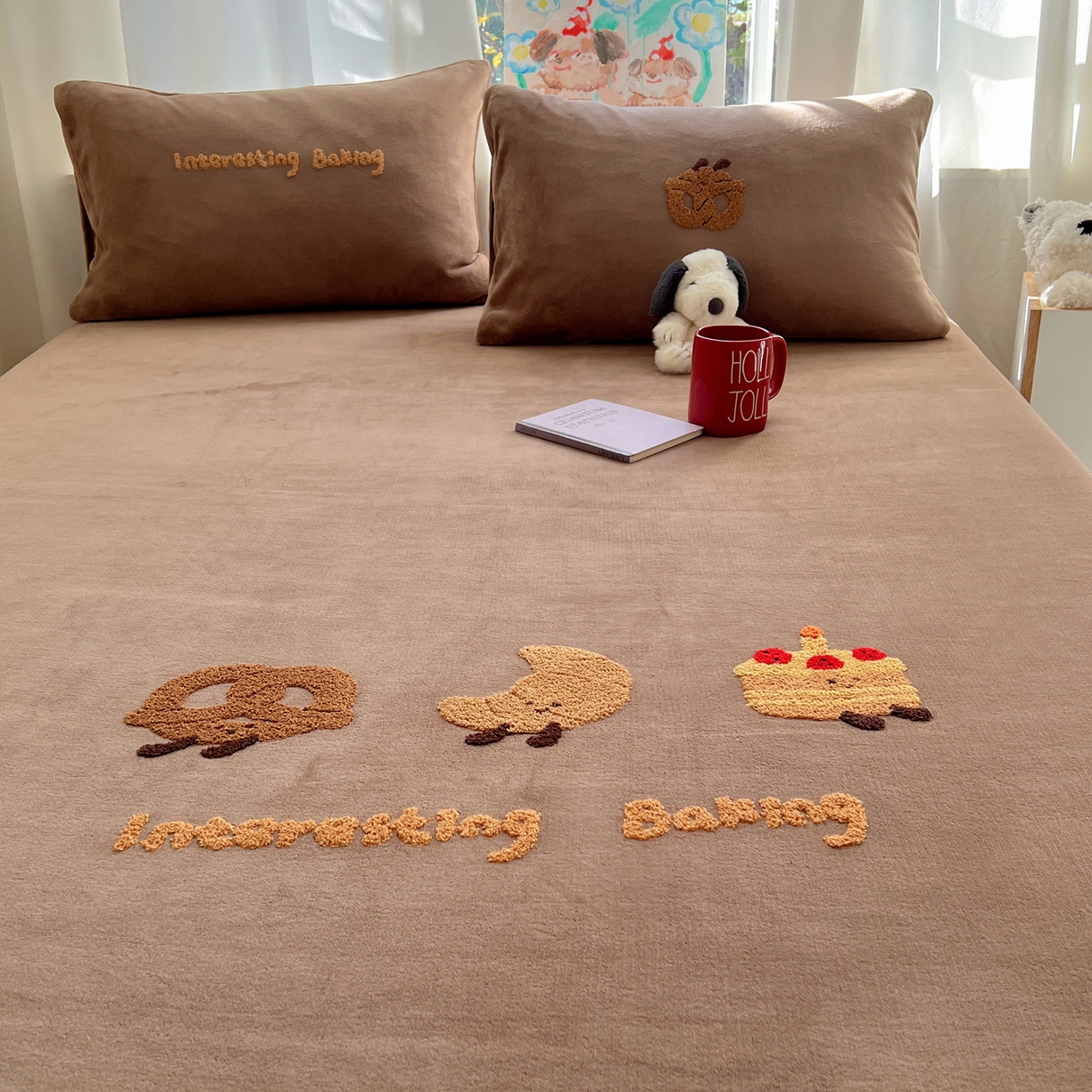 91家纺网 家纺一手货源 找家纺 桃喜 2025新款秋冬牛奶绒床笠三件套（会员-3） 美拉德甜点