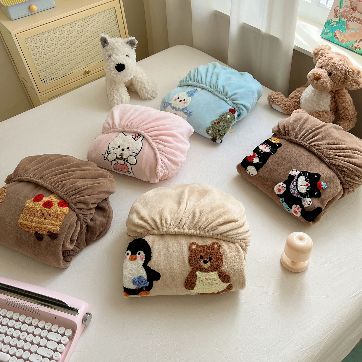 91家纺网 家纺一手货源 找家纺 桃喜 2025新款秋冬牛奶绒床笠三件套（会员-3） 组合图