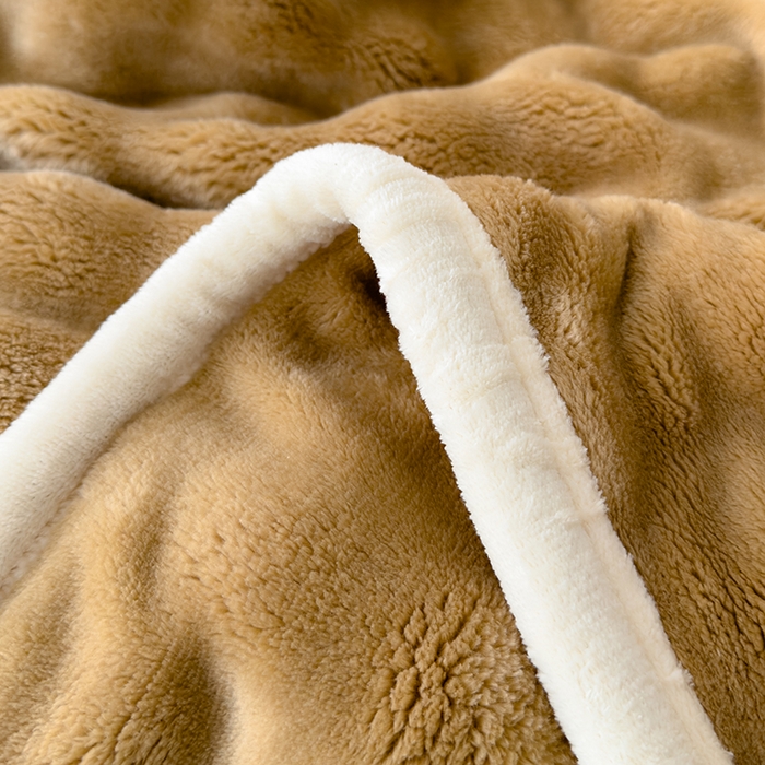 91家纺网 家纺一手货源 找家纺 蓝冰家纺 2025新款托卡斯A类母婴级兔兔绒大泡泡安抚四季毯 咖啡色