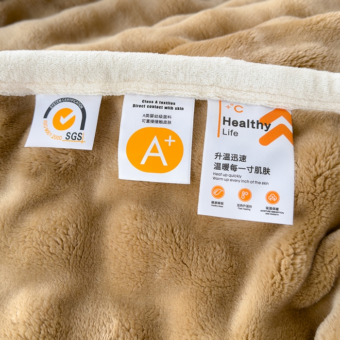 91家纺网 家纺一手货源 找家纺 蓝冰家纺 2025新款托卡斯A类母婴级兔兔绒大泡泡安抚四季毯 咖啡色