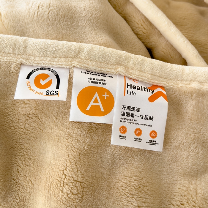 91家纺网 家纺一手货源 找家纺 蓝冰家纺 2025新款托卡斯A类母婴级兔兔绒大泡泡安抚四季毯 奶茶色