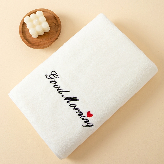 91家纺网 家纺一手货源 找家纺 （总）彩虹毛巾 2025早安晚安情侣款毛巾浴巾两件套加厚款珊瑚绒毛巾浴巾套装