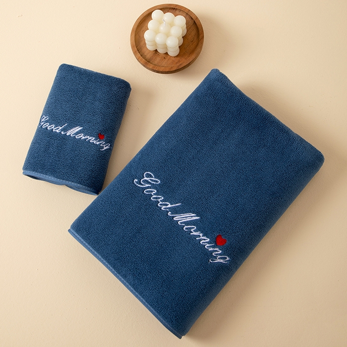 91家纺网 家纺一手货源 找家纺 （总）彩虹毛巾 2025早安晚安情侣款毛巾浴巾两件套加厚款珊瑚绒毛巾浴巾套装