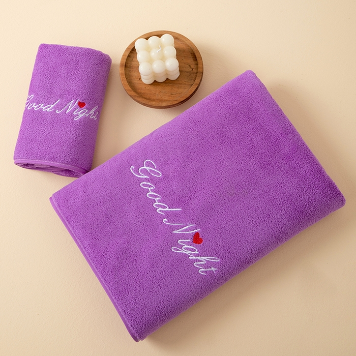 91家纺网 家纺一手货源 找家纺 （总）彩虹毛巾 2025早安晚安情侣款毛巾浴巾两件套加厚款珊瑚绒毛巾浴巾套装