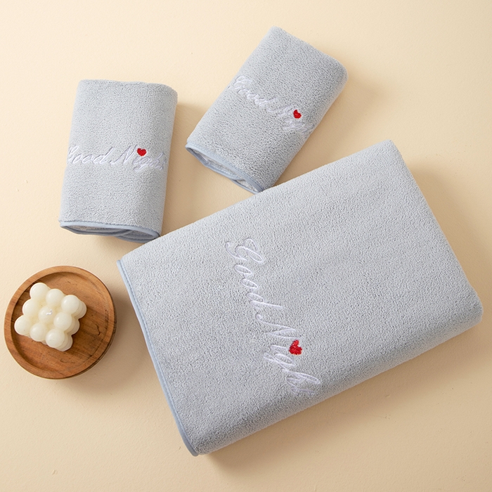 91家纺网 家纺一手货源 找家纺 （总）彩虹毛巾 2025早安晚安情侣款毛巾浴巾两件套加厚款珊瑚绒毛巾浴巾套装