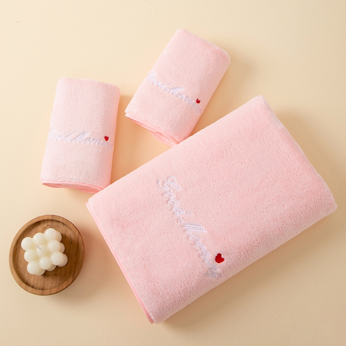 91家纺网 家纺一手货源 找家纺 （总）彩虹毛巾 2025早安晚安情侣款毛巾浴巾两件套加厚款珊瑚绒毛巾浴巾套装