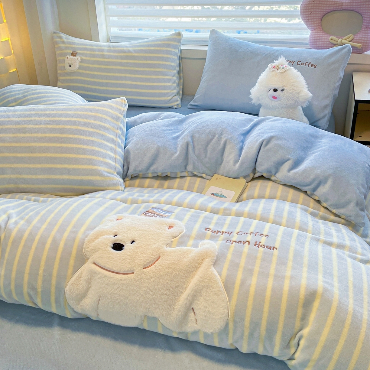 91家纺网 家纺一手货源 找家纺 （总）如一 2025新款高克重卡通贴布绣牛奶绒四件套