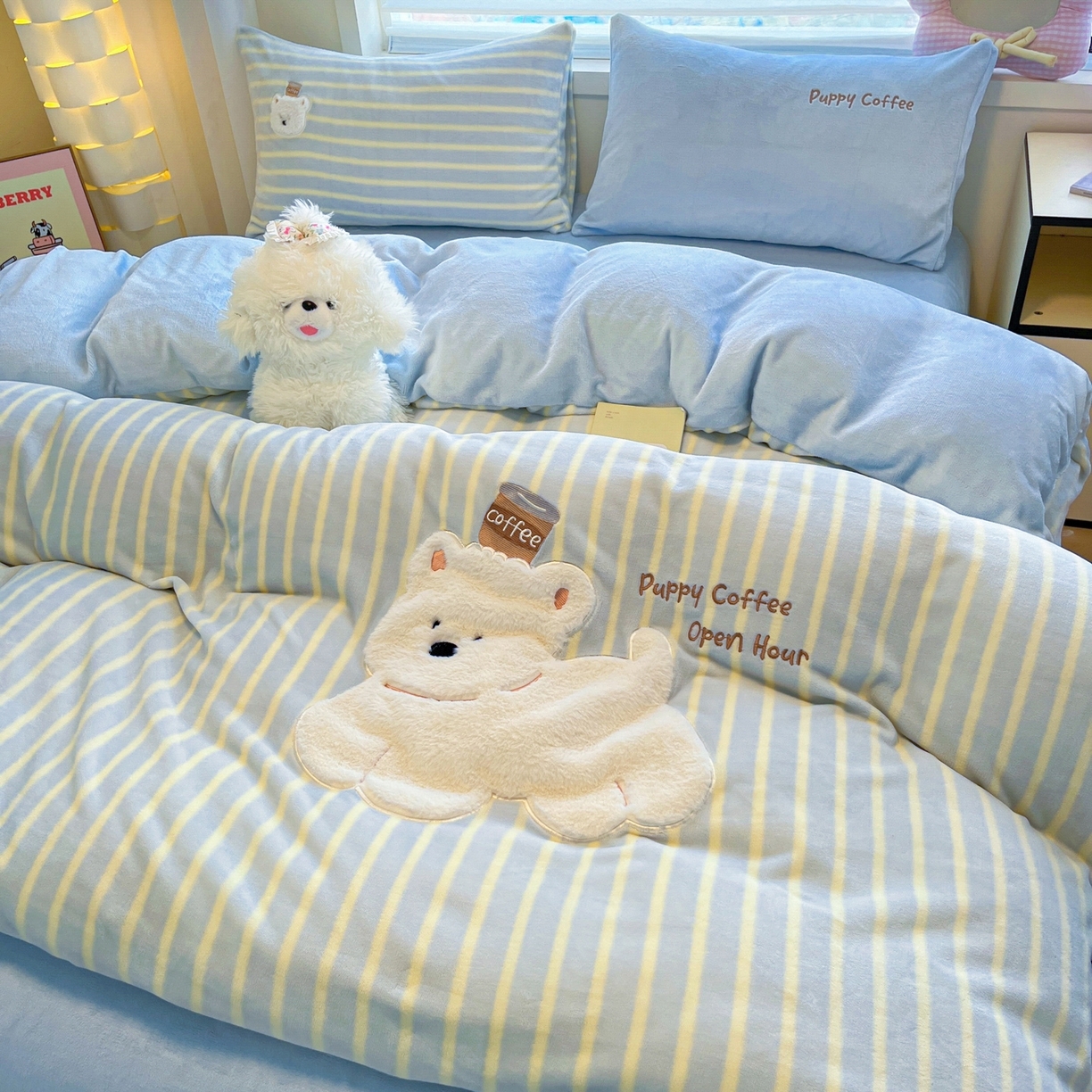 91家纺网 家纺一手货源 找家纺 （总）如一 2025新款高克重卡通贴布绣牛奶绒四件套