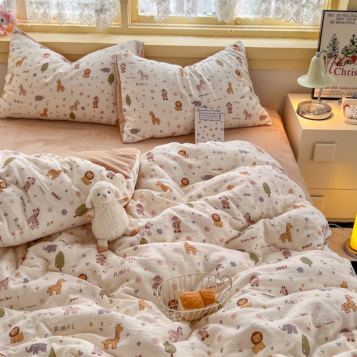 91家纺网 家纺一手货源 找家纺 （总）玉海棠家纺 2025新款A版三层纱B版牛奶绒四件套系列