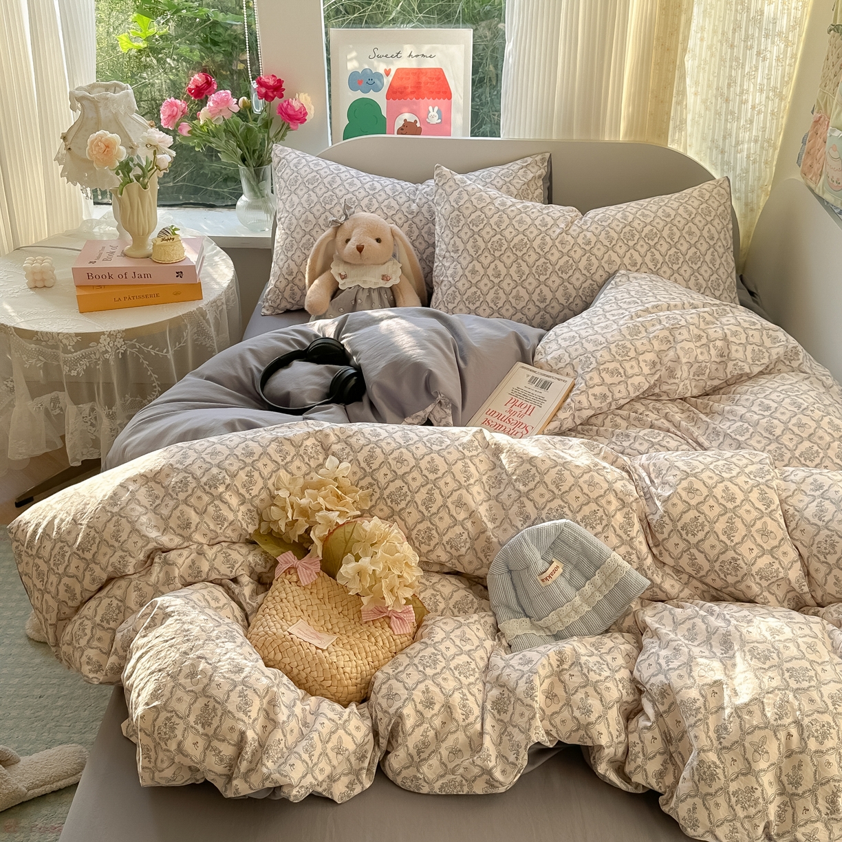 91家纺网 家纺一手货源 找家纺 （总）玉海棠家纺 2025新款针织双层纱四件套