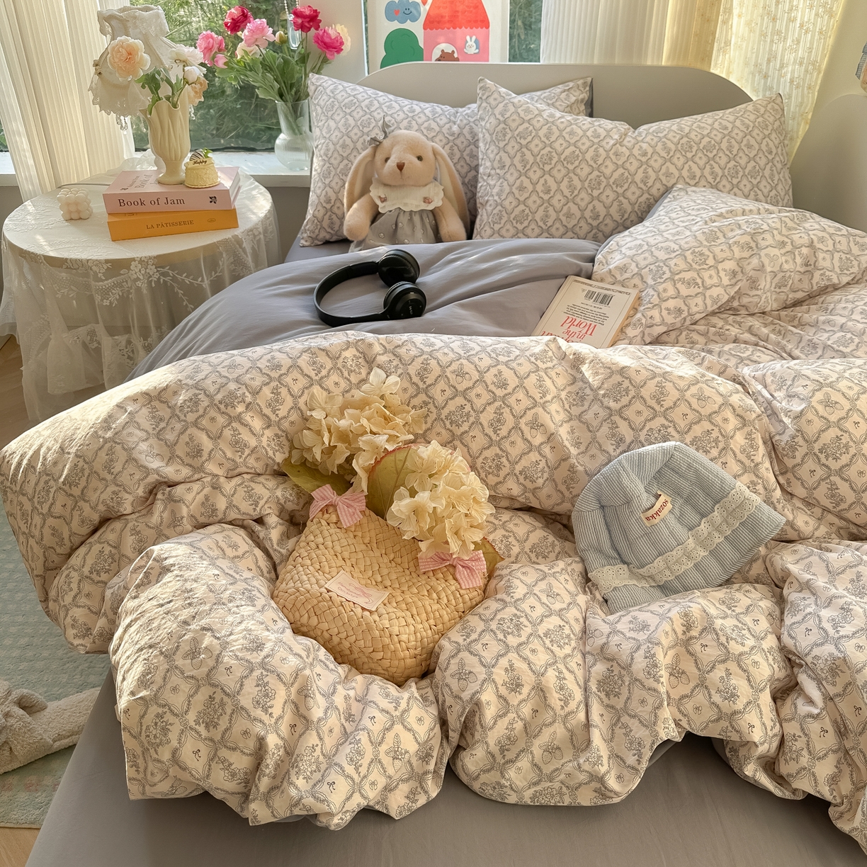 91家纺网 家纺一手货源 找家纺 玉海棠家纺 2025新款亲肤舒适印花四件套系列 安娜兰