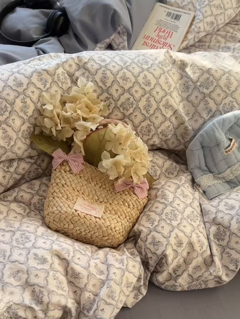 91家纺网 家纺一手货源 找家纺 玉海棠家纺 2025新款亲肤舒适印花四件套系列 安娜兰