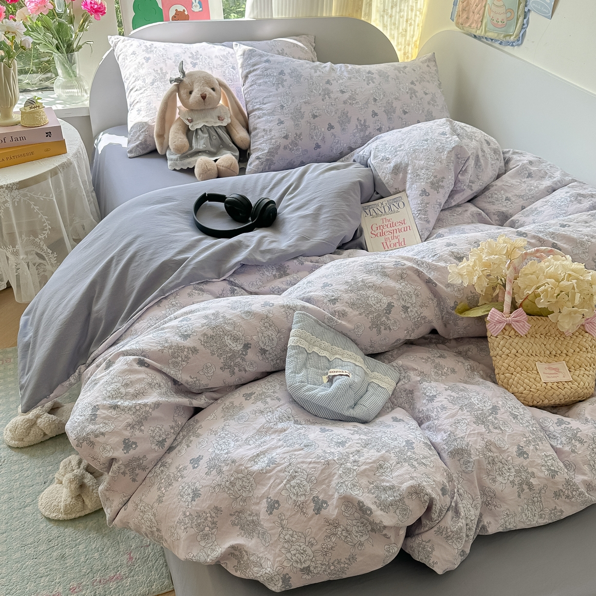 91家纺网 家纺一手货源 找家纺 玉海棠家纺 2025新款亲肤舒适印花四件套系列 法式情怀-兰