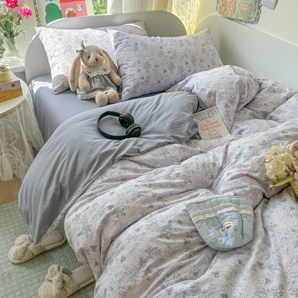 91家纺网 家纺一手货源 找家纺 玉海棠家纺 2025新款亲肤舒适印花四件套系列 法式情怀-兰