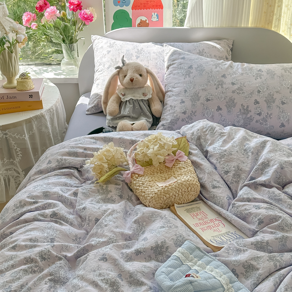 91家纺网 家纺一手货源 找家纺 玉海棠家纺 2025新款亲肤舒适印花四件套系列 法式情怀-兰