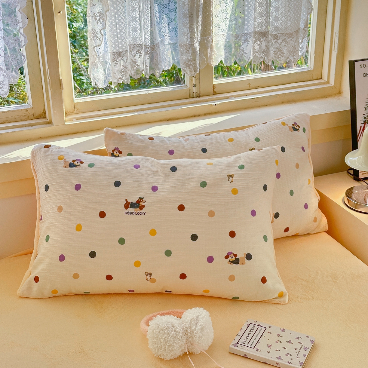 91家纺网 家纺一手货源 找家纺 玉海棠家纺 2025新款A版三层纱B版牛奶绒四件套系列 糖豆腊肠狗