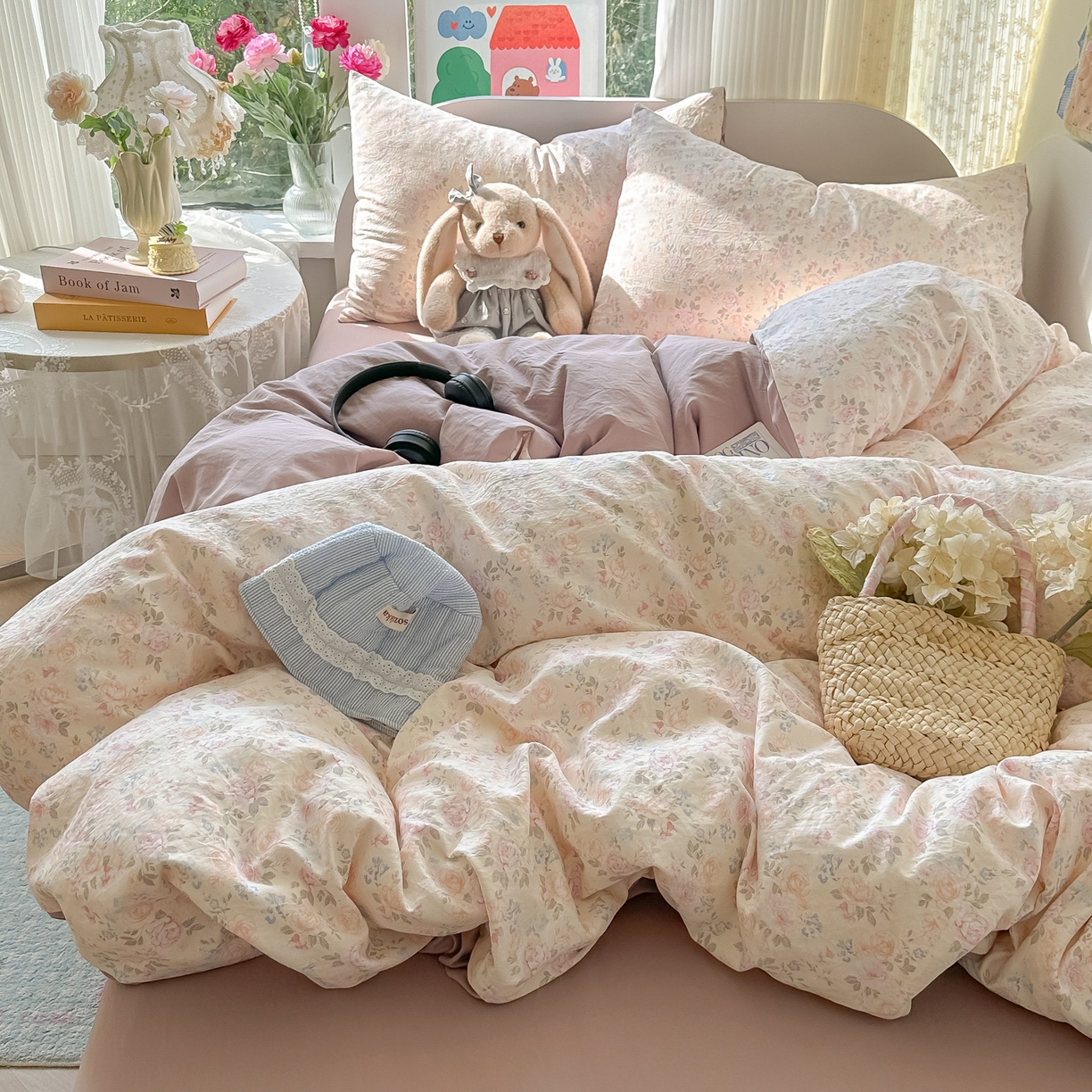 91家纺网 家纺一手货源 找家纺 玉海棠家纺 2025新款亲肤舒适印花四件套系列 花盏黄