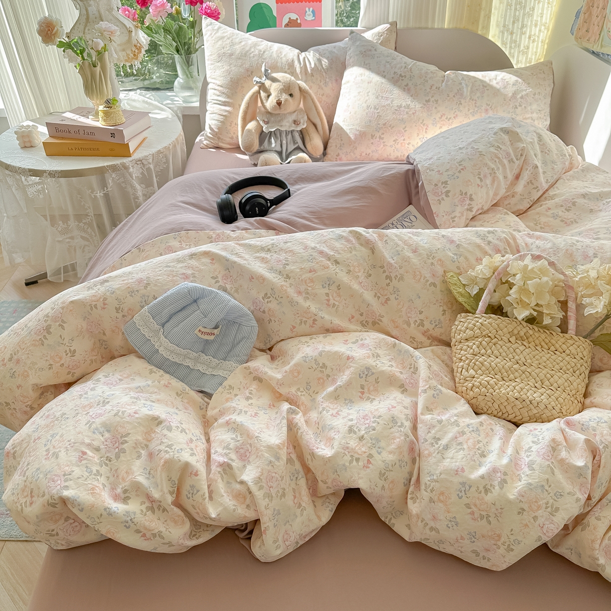 91家纺网 家纺一手货源 找家纺 玉海棠家纺 2025新款亲肤舒适印花四件套系列 花盏黄