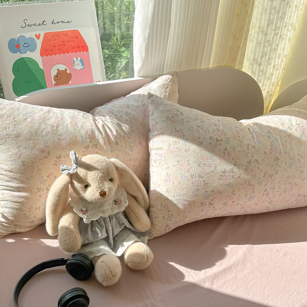 91家纺网 家纺一手货源 找家纺 玉海棠家纺 2025新款亲肤舒适印花四件套系列 花盏黄