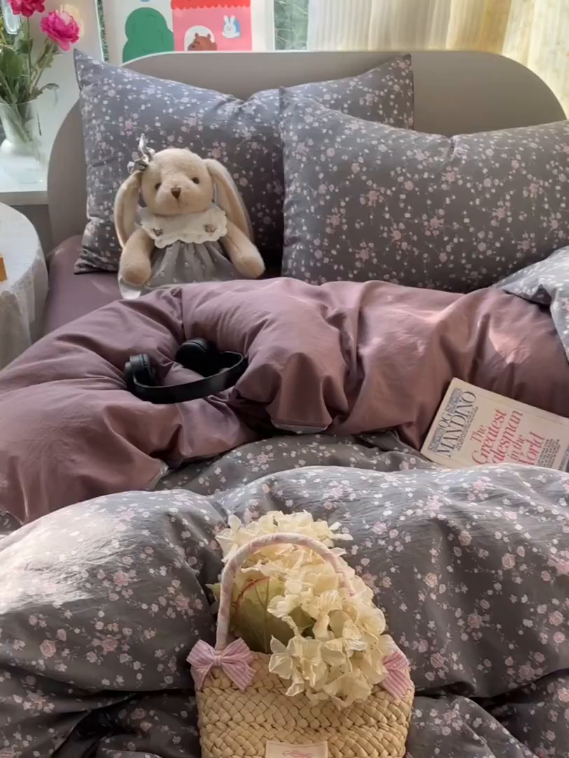 91家纺网 家纺一手货源 找家纺 玉海棠家纺 2025新款亲肤舒适印花四件套系列 罗逸维绿