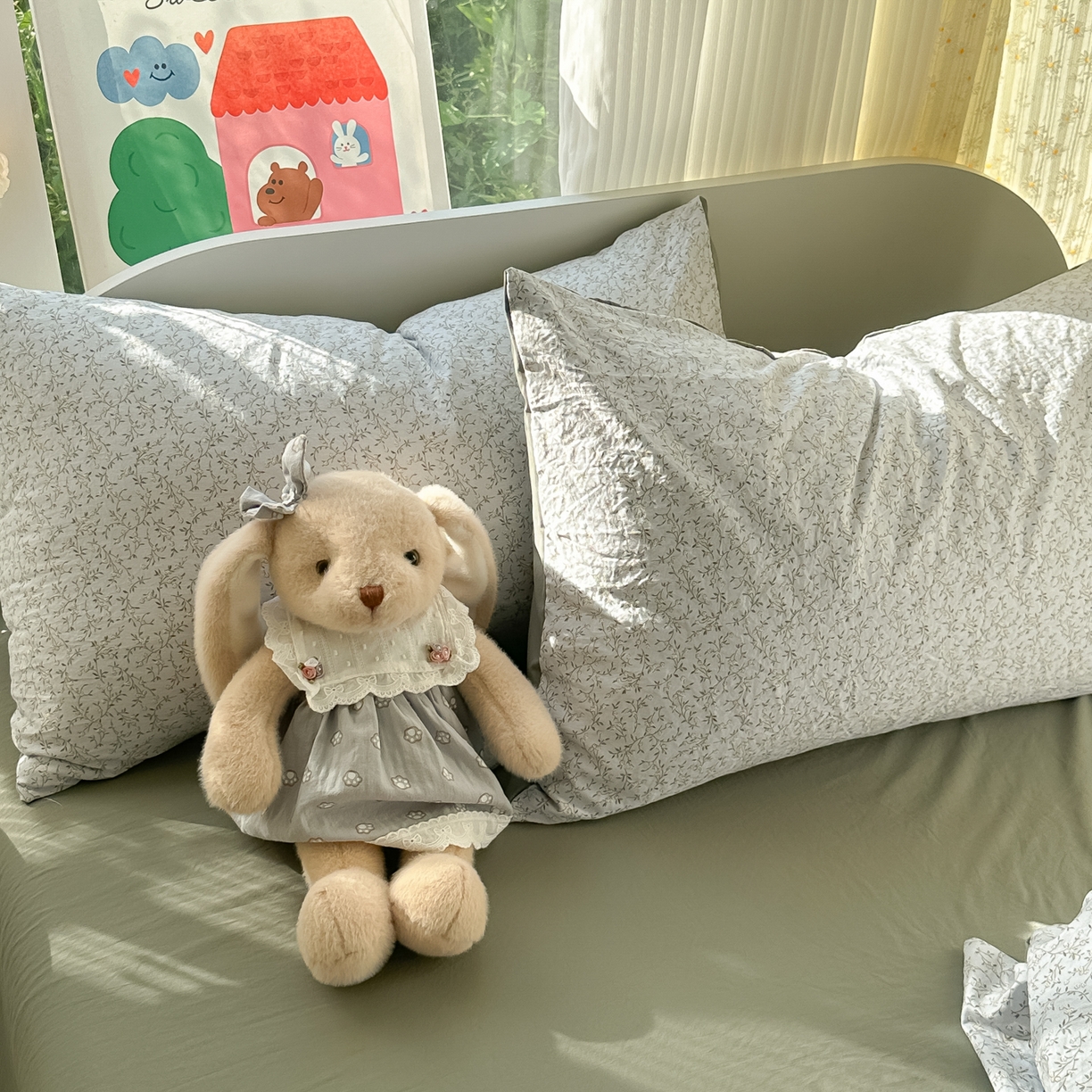 91家纺网 家纺一手货源 找家纺 玉海棠家纺 2025新款亲肤舒适印花四件套系列 曼塔庄园-绿