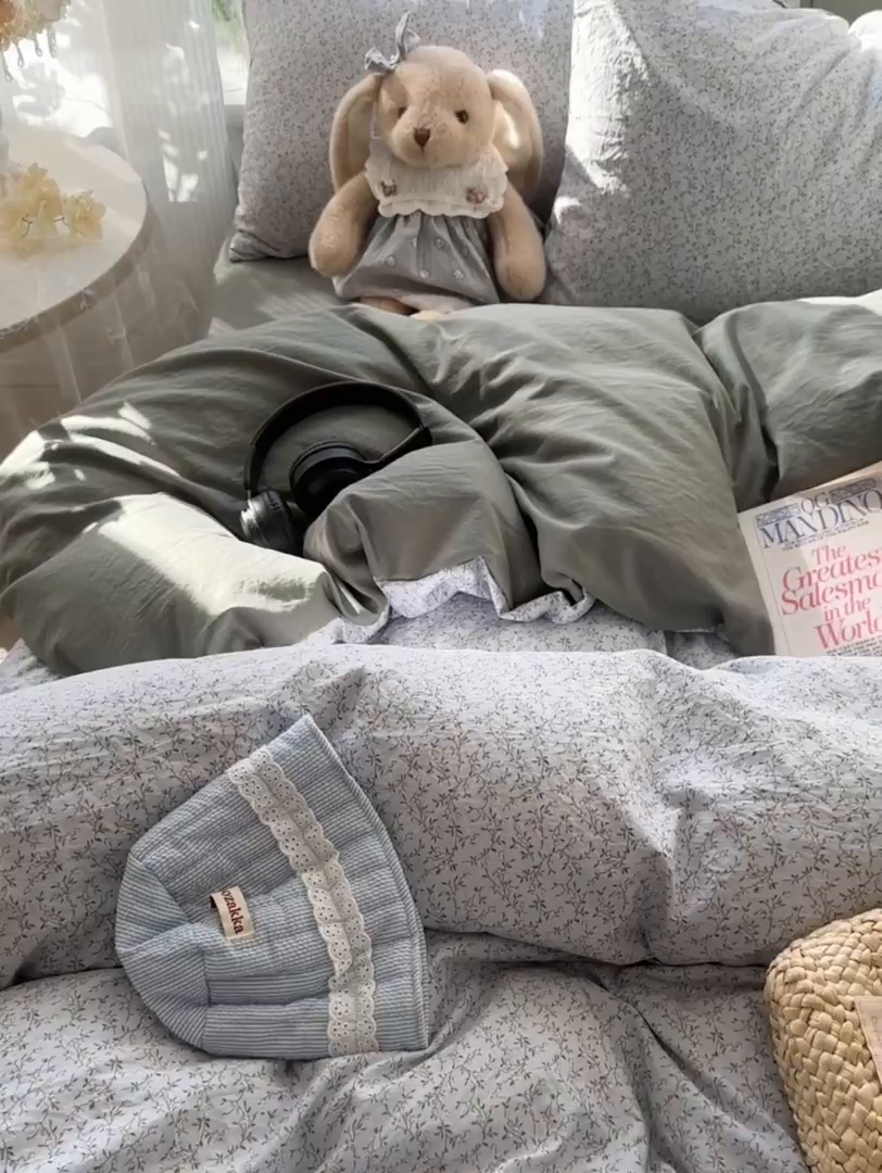 91家纺网 家纺一手货源 找家纺 玉海棠家纺 2025新款亲肤舒适印花四件套系列 曼塔庄园-绿