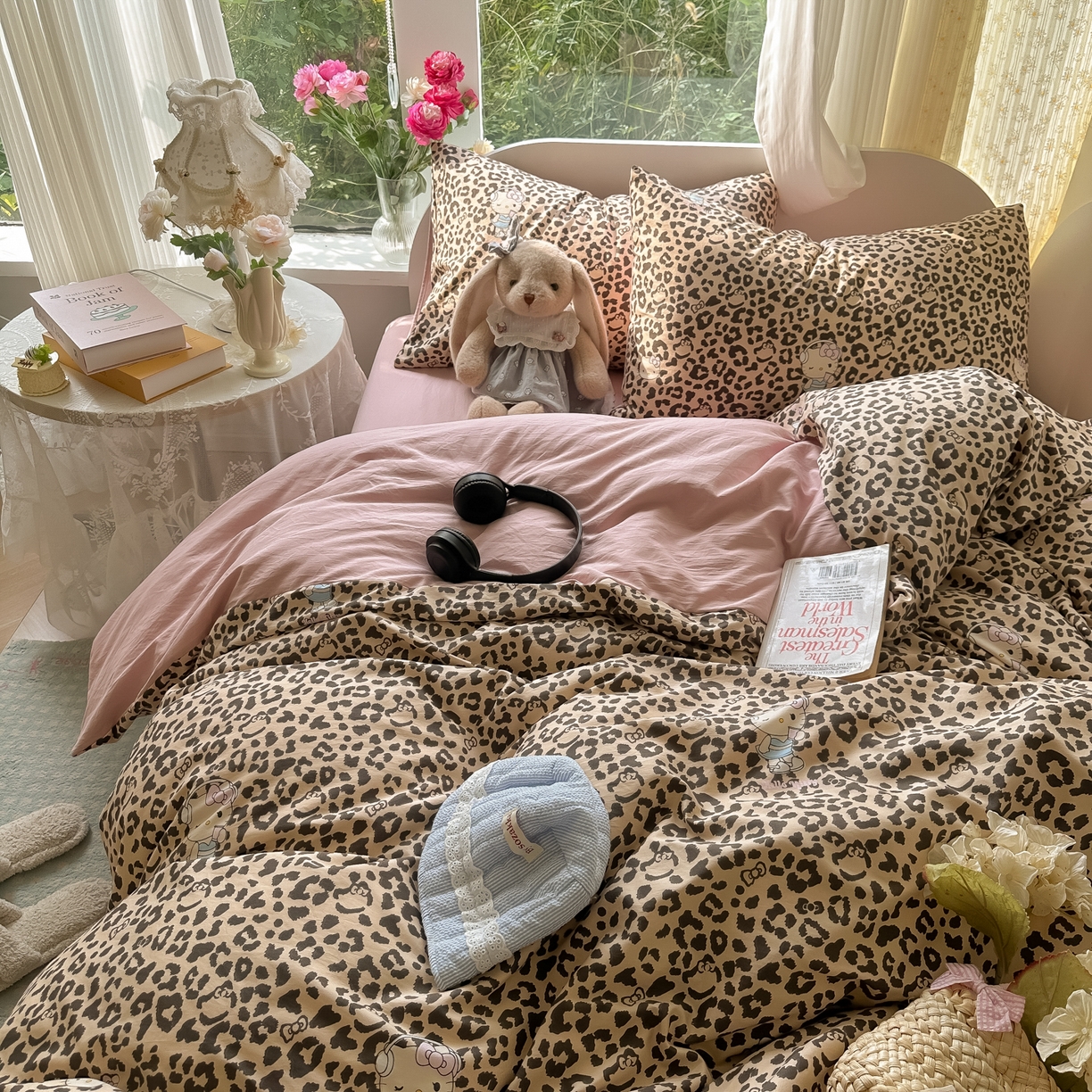 91家纺网 家纺一手货源 找家纺 玉海棠家纺 2025新款亲肤舒适印花四件套系列 梦KT猫