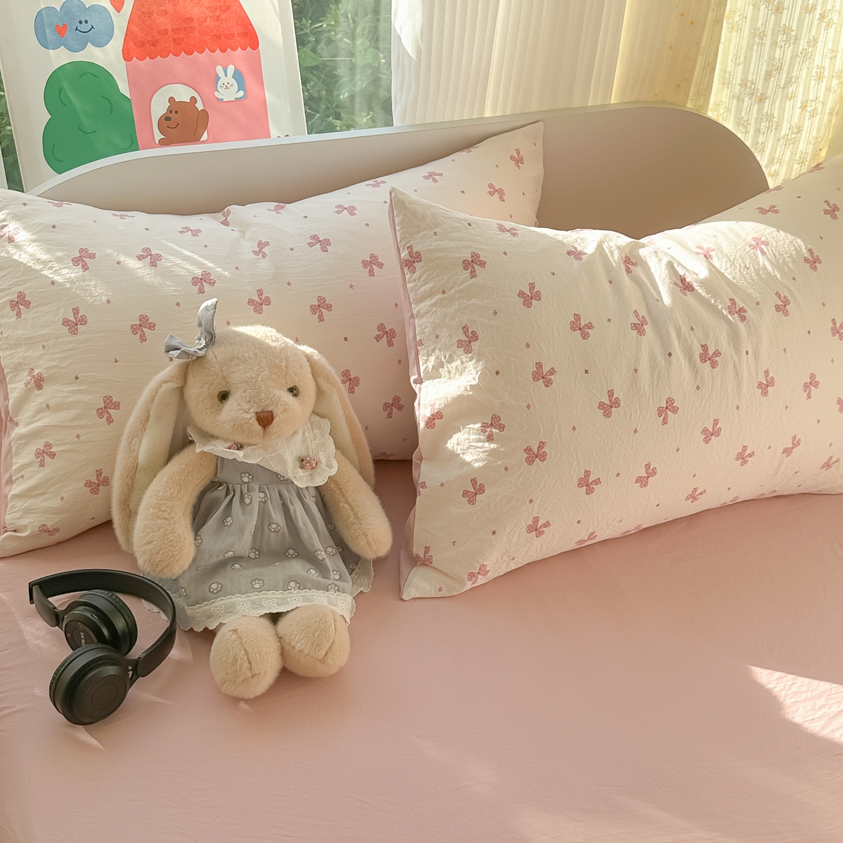 91家纺网 家纺一手货源 找家纺 玉海棠家纺 2025新款亲肤舒适印花四件套系列 若梦红