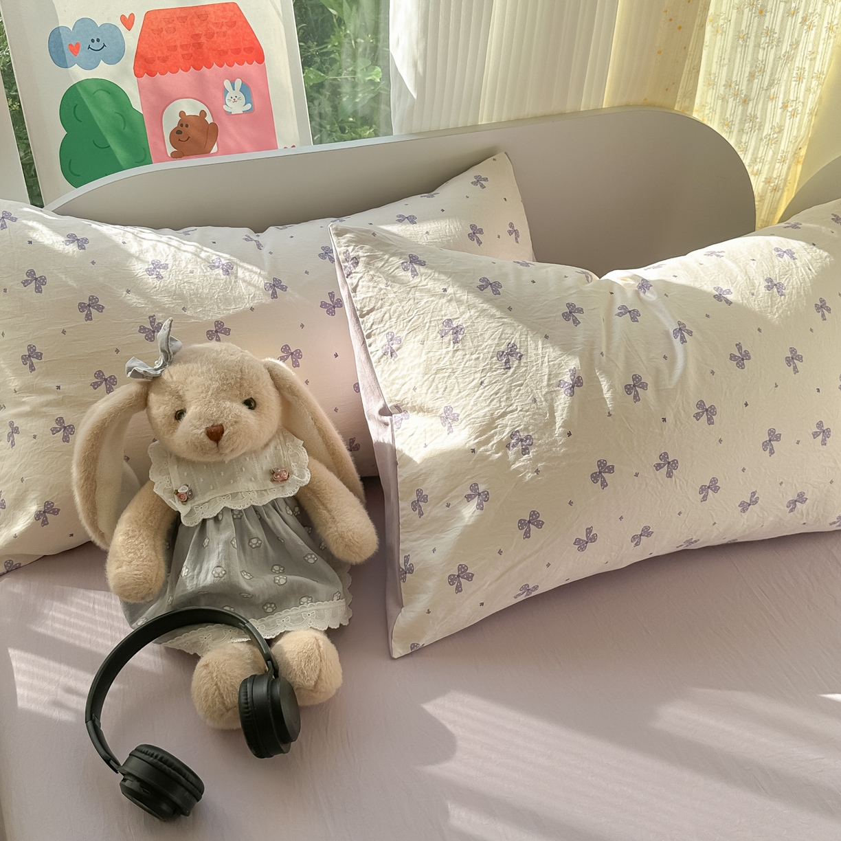 91家纺网 家纺一手货源 找家纺 玉海棠家纺 2025新款亲肤舒适印花四件套系列 若梦紫