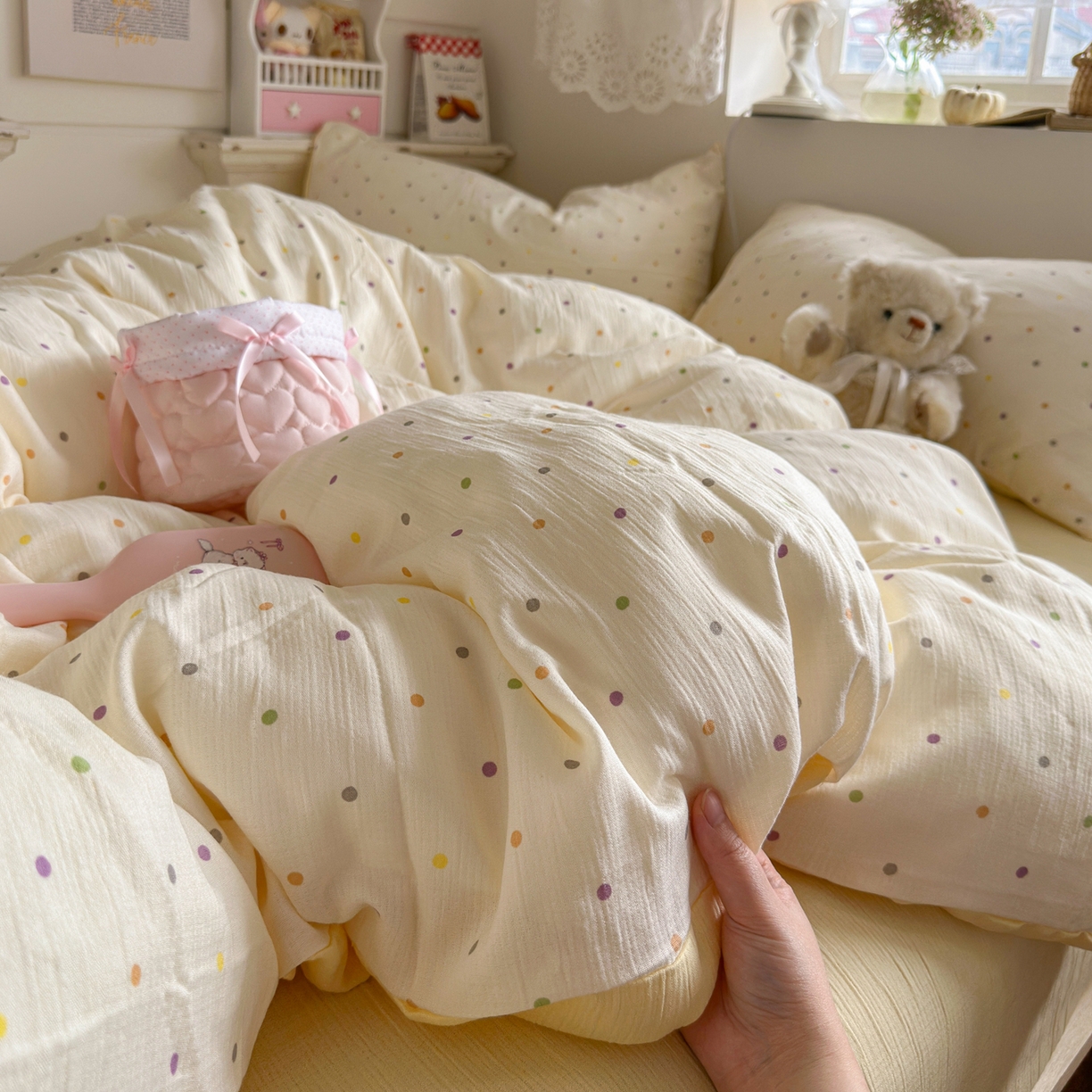 91家纺网 家纺一手货源 找家纺 （总）玉海棠家纺 2025新款甄选三层纱印花四件套