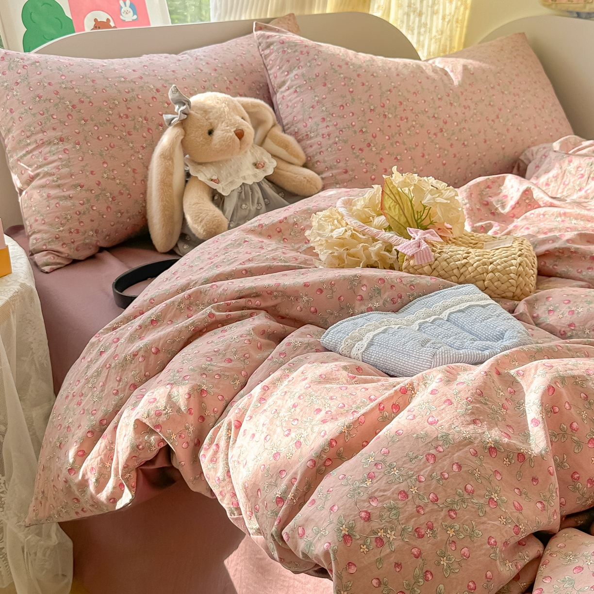 玉海棠家纺 2025新款亲肤舒适印花四件套系列 樱桃季