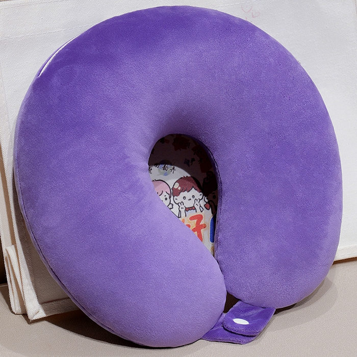 91家纺网 家纺一手货源 找家纺 仟亿莱 2025新款大眼仔果蔬系列泡沫粒子变形u枕 变形茄子-2 u枕28*30cm/果蔬20cm