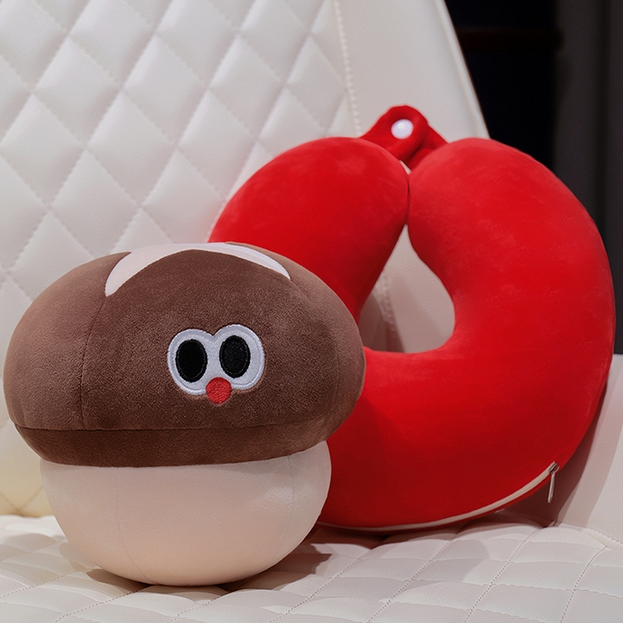 91家纺网 家纺一手货源 找家纺 仟亿莱 2025新款大眼仔果蔬系列泡沫粒子变形u枕 变形西红柿-2 u枕28*30cm/果蔬20cm