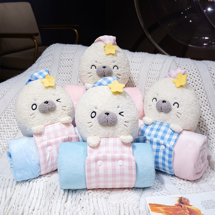 91家纺网 家纺一手货源 找家纺 （总）仟亿莱 2025新款萌萌海豹立体卷毯