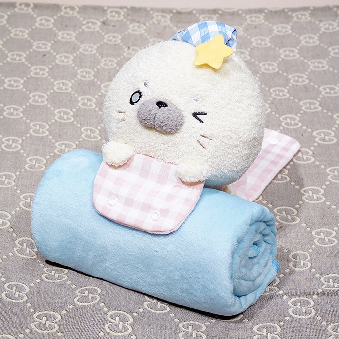 91家纺网 家纺一手货源 找家纺 仟亿莱 2025新款萌萌海豹立体卷毯 立体眨眼海豹